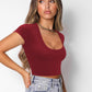 Square Neck Cropped T-Shirt