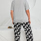 Plus Size V-Neck Tee and Floral Pants Lounge Set