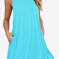 Full Size Round Neck Sleeveless Dress with Pockets