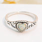 925 Sterling Silver Heart-Shape Opal Ring