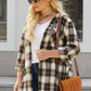 Plus Size Plaid Curved Hem Button Front Shirt