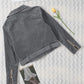 Belted Zip-Up Corduroy Jacket