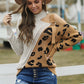 Leopard  Block Turtleneck Sweater