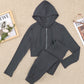 Zip-Up Ribbed Hoodie and Joggers Lounge Set