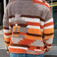 Plus Size Color Block Snap Down Jacket
