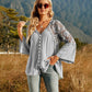 Spliced Lace Buttoned Blouse