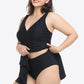 Plus Size Plunge Sleeveless Two-Piece Swimsuit