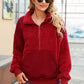 Half-Zip Collared Teddy Sweatshirt