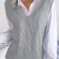Openwork Ribbed Trim Sweater Vest