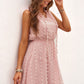 Swiss Dot Tie-Neck Sleeveless Dress