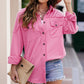 Button Front Shacket with Pockets