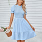 Smocked Short Flounce Sleeve Dress