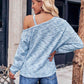 Asymmetrical Dropped Shoulder Long Sleeve Knit Top
