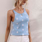 Polka Dot Round Neck Knit Tank