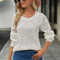 Openwork Round Neck Raglan Sleeve Sweater