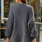 Open Front Ribbed Trim Duster Cardigan