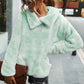 Tie-Dye Collared Teddy Sweatshirt with Pockets