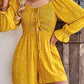 Polka Dot Ruched Smocked Flounce Sleeve Romper