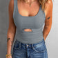 Heathered Cutout Scoop Neck Tank