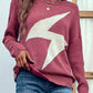 Graphic Distressed Dropped Shoulder Sweater