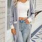 Contrast Dropped Shoulder Ribbed Trim Cardigan