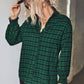 Plaid Button Front Dropped Shoulder Shirt