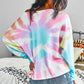 Tie-Dye Boat Neck Batwing Sleeve Tee