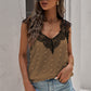 Contrast Lace Trim Swiss Dot Tank