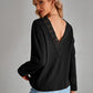 Lace Trim Waffle-Knit Round Neck Top