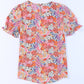Floral Short Flounce Sleeve Blouse