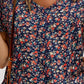 Floral Flutter Sleeve V-Neck Blouse