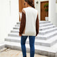 Tricolor Round Neck Tunic Sweater