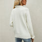 Half-Button Frill Trim Raglan Sleeve Sweater