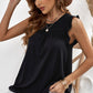 Keyhole Back Ruffle Shoulder Sleeveless Top