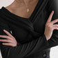 V-Neck Twisted Long Sleeve Knit Top