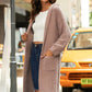 Open Front Long Sleeve Slit Hooded Cardigan
