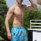 Full Size Printed Drawstring Waist Swim Trunks