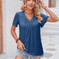 Ruched V-Neck Short Sleeve Tee