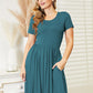 Ninexis Full Size Short Sleeve Dress with Pockets