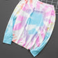 Tie-Dye Boat Neck Batwing Sleeve Tee