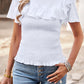 Smocked Tie Back Flutter Sleeve Blouse