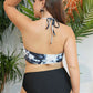 Plus Size Tie-Dye Halter Neck Two-Piece Swim Set