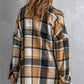 Plaid Dropped Shoulder Pocketed Shirt Jacket