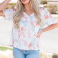 Tie-Dye V-Neck Tie Back Top