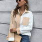 Color Block Button Down Shirt