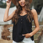 Button Textured Cotton Tank Top