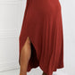 Zenana It's My Time Full Size Side Scoop Scrunch Skirt in Dark Rust