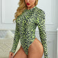 Mock Neck Leopard Bodysuit