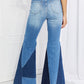 Vibrant Sienna Full Size Color Block Flare Jeans