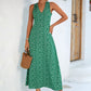 Printed Open Back Sleeveless Maxi Dress